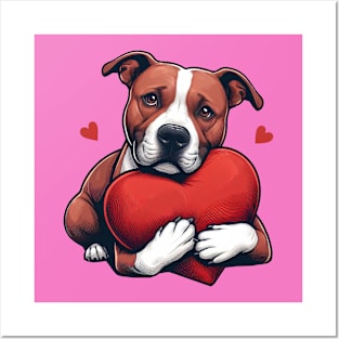 Pitbull Valentine's Day Gifts Posters and Art